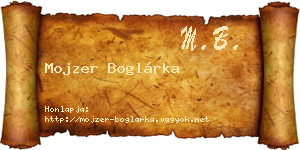 Mojzer Boglárka névjegykártya